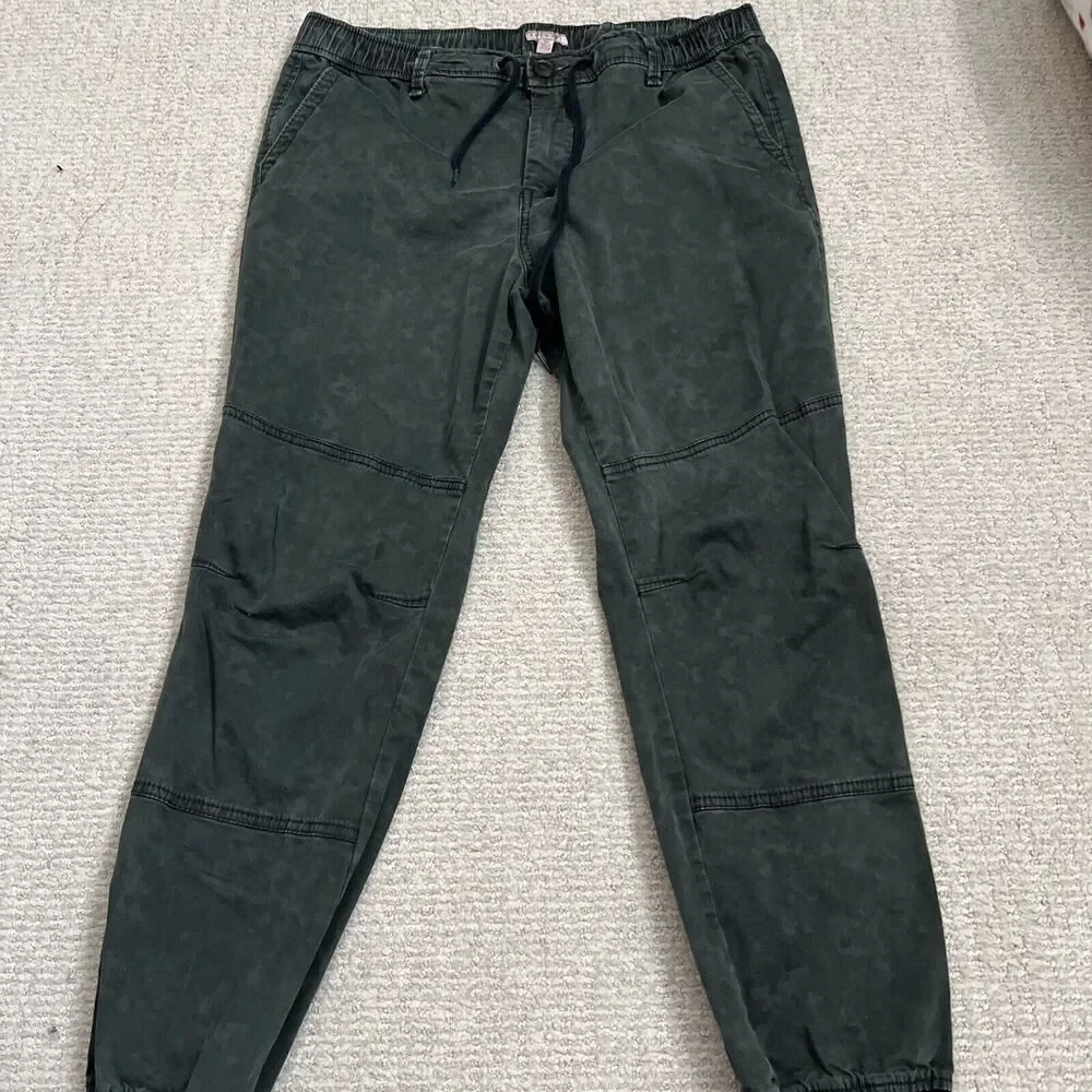 Cape Juby Jogger Pants Mens 32 Black Elastic Waist Slash Pockets Drawstring - Picture 2 of 8